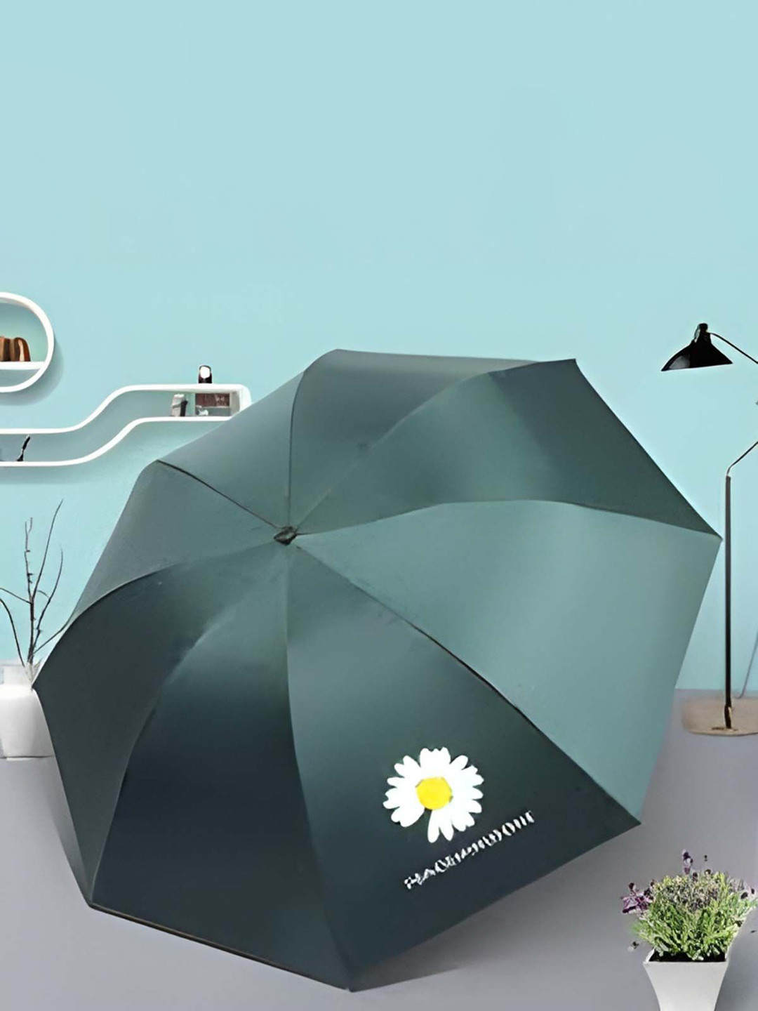KEKEMI Automatic 3 Fold Flower Print Umbrella