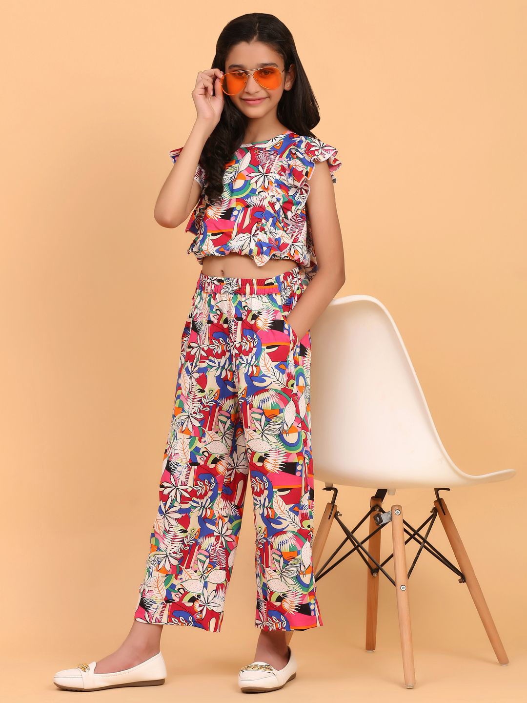 Ninos Dreams Rayon Culotes Printed Viscose Top with Palazzos