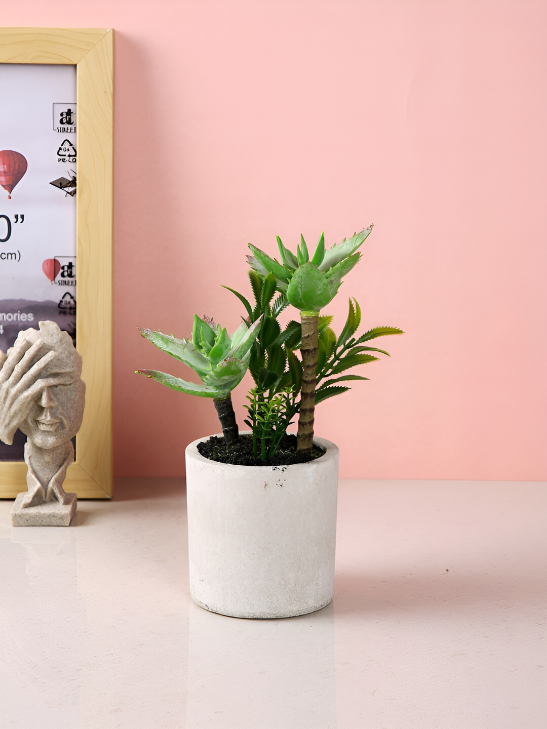 TAYHAA Green Succulent Artificial Plant With Pot
