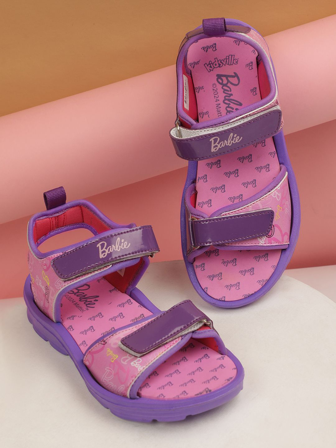 Kids Ville Girls Barbie Printed Sports Sandals