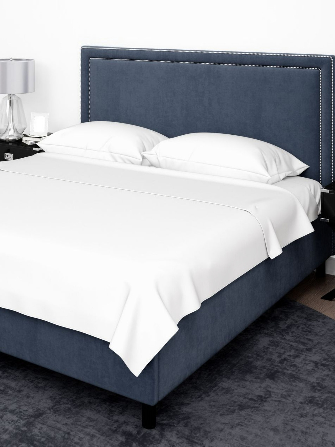 Sanjeev Textiles White Cotton Breathable 300 TC King Fine Bedsheet with 2 Pillow Covers-108 x 108 inches