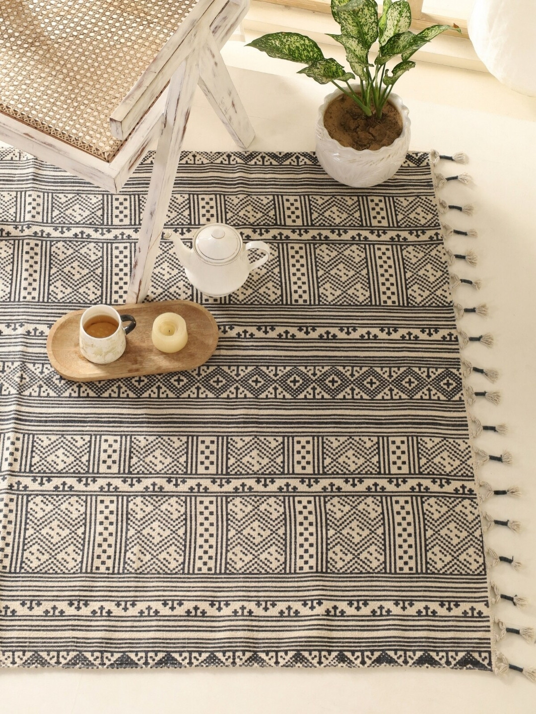 Peepul Tree Ethnic Motifs Cotton Carpet