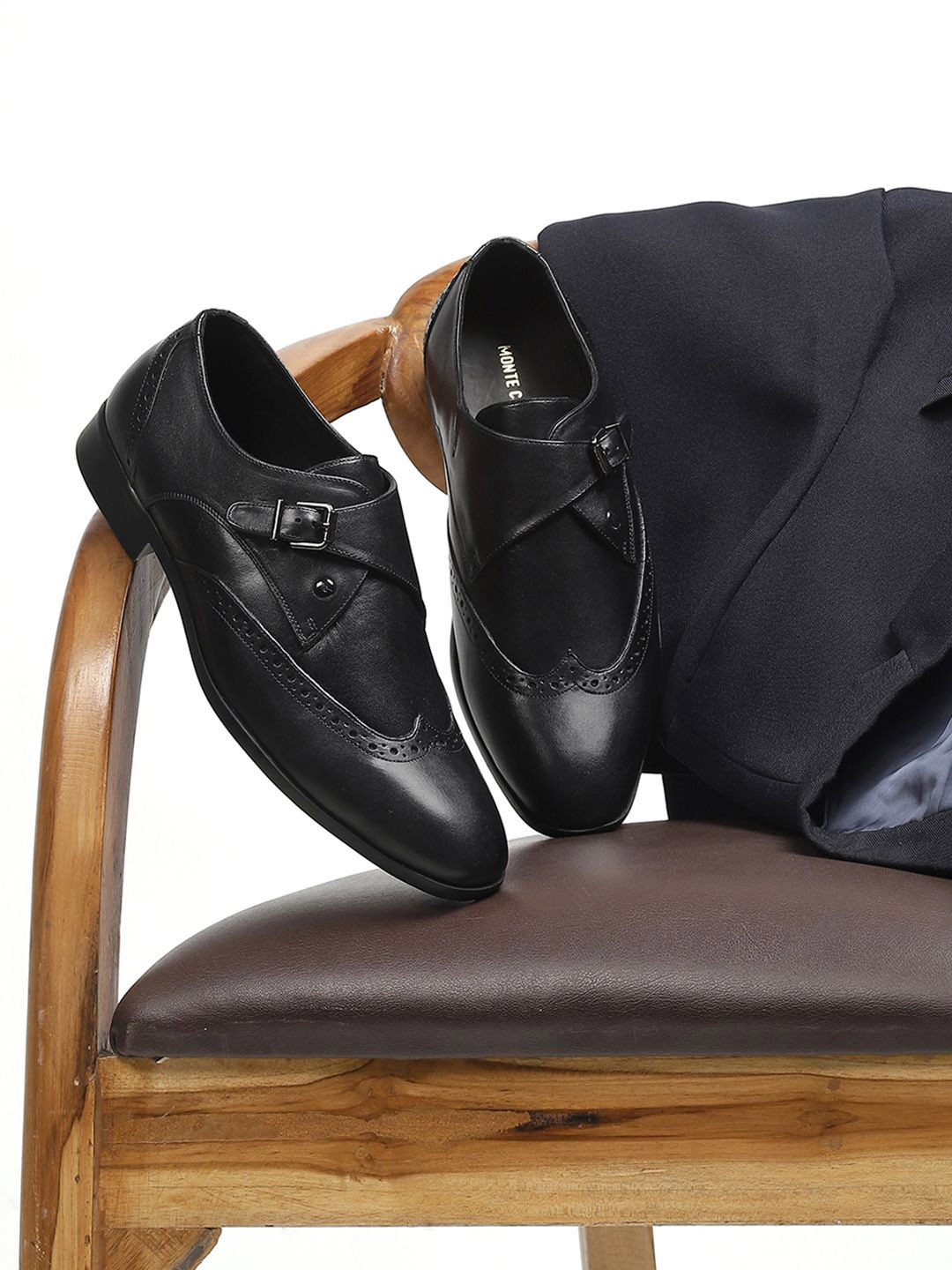 Monte Carlo Men Leather Formal Monk Shoes