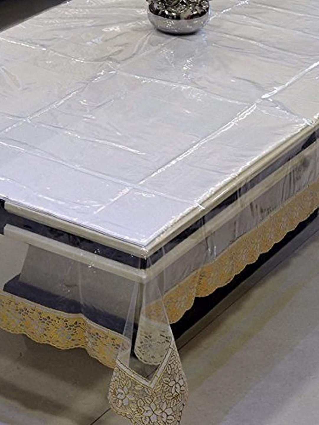 Aura Gold-Toned Waterproof 4 Seater Rectangle Table Cover