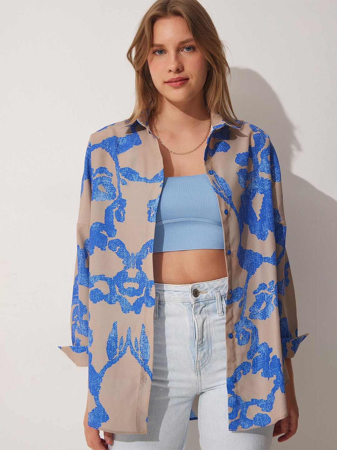 Happiness istanbul Relaxed Fit Printed Casual Shirt