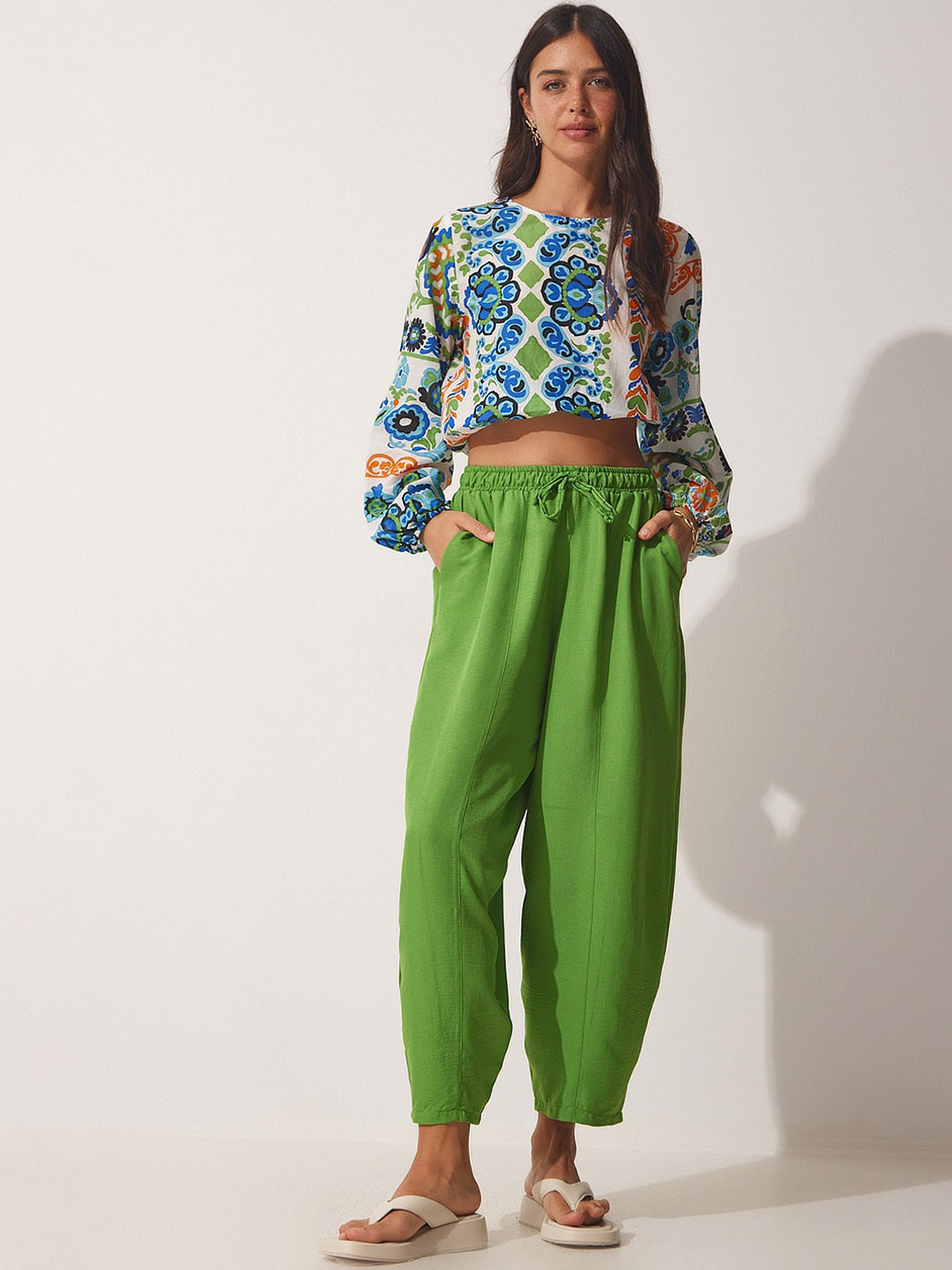 Happiness istanbul Women Drop Crotch Trousers