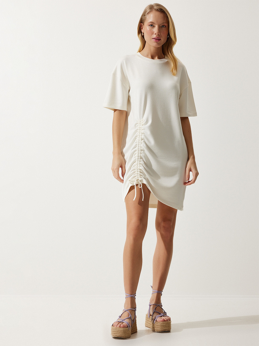 Happiness istanbul White Cotton T-shirt Dress