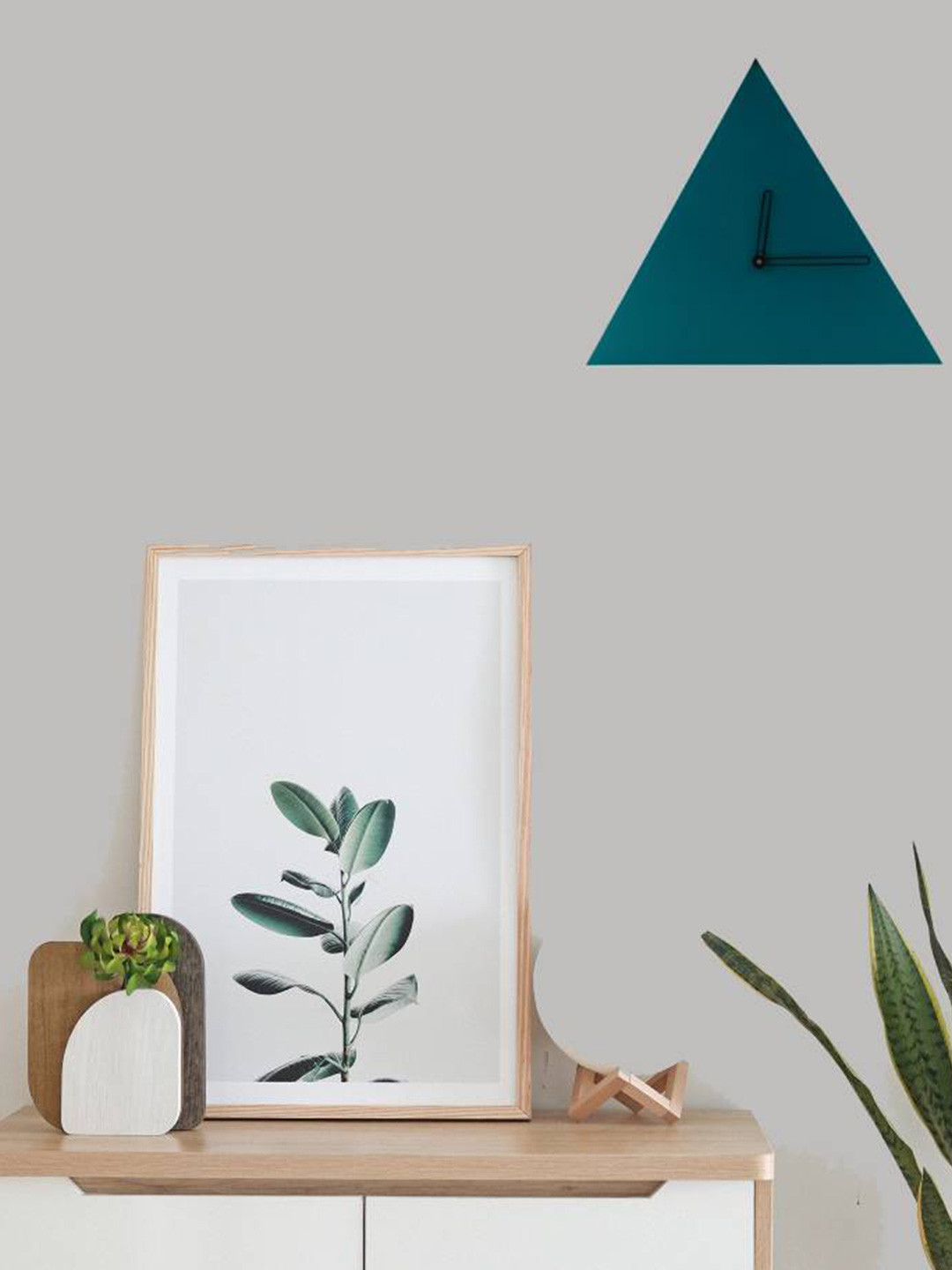 Crimson Knot Teal Geometric Contemporary Wall Clock