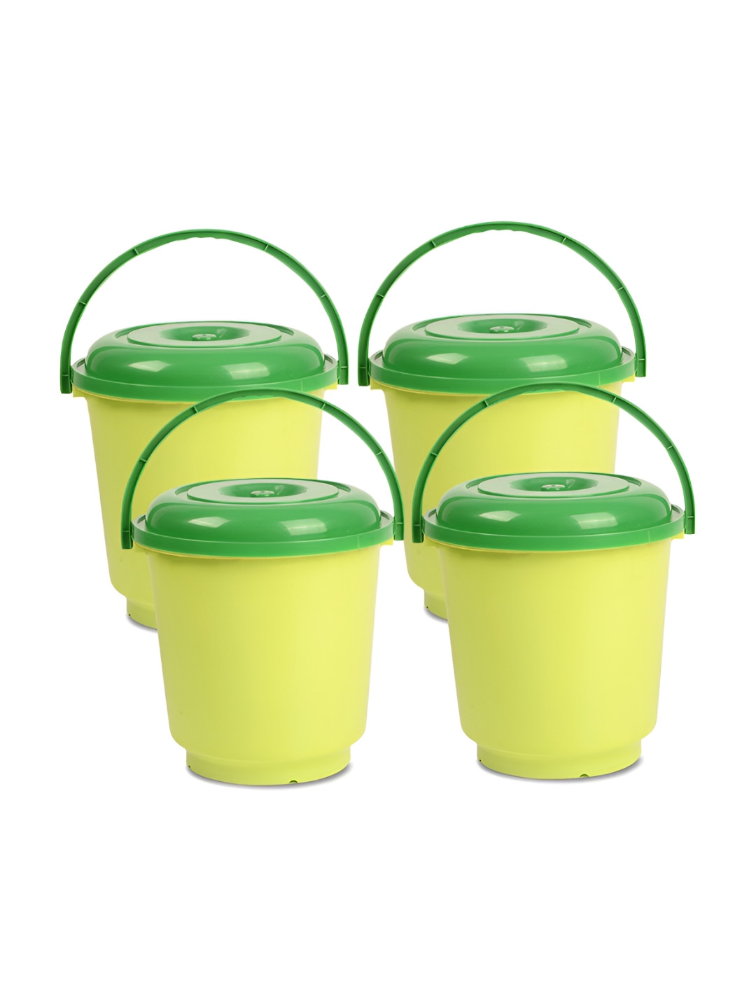 Kuber Industries Green 4 Pieces Bucket with Lid 18 L