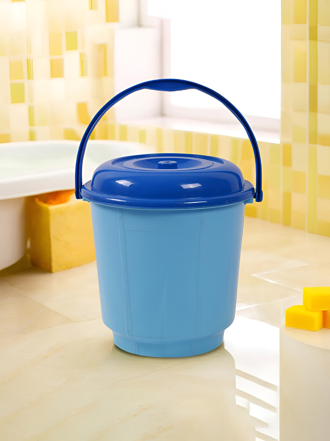 Kuber Industries Blue Plastic Bath Accessories Set