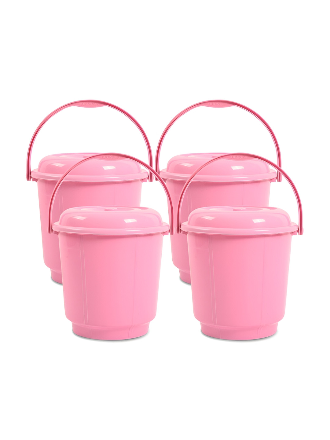Kuber Industries Pink 4 Pieces Bucket with Lid 18 L