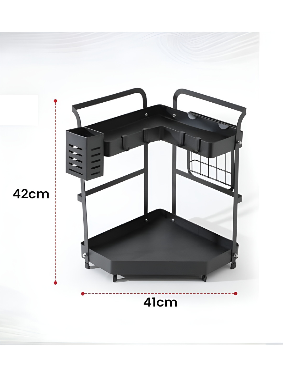 UMAI Black Regular Corner Seasoning Rack Organiser
