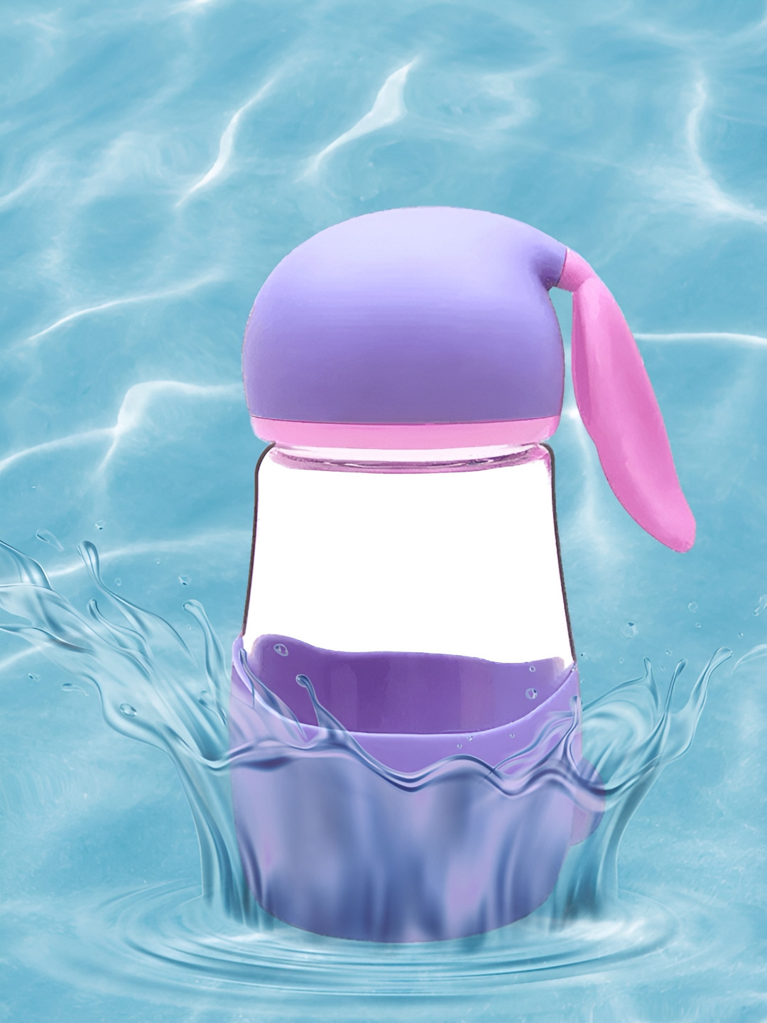 WELOUR Purple & Transparent Glass Water Bottle