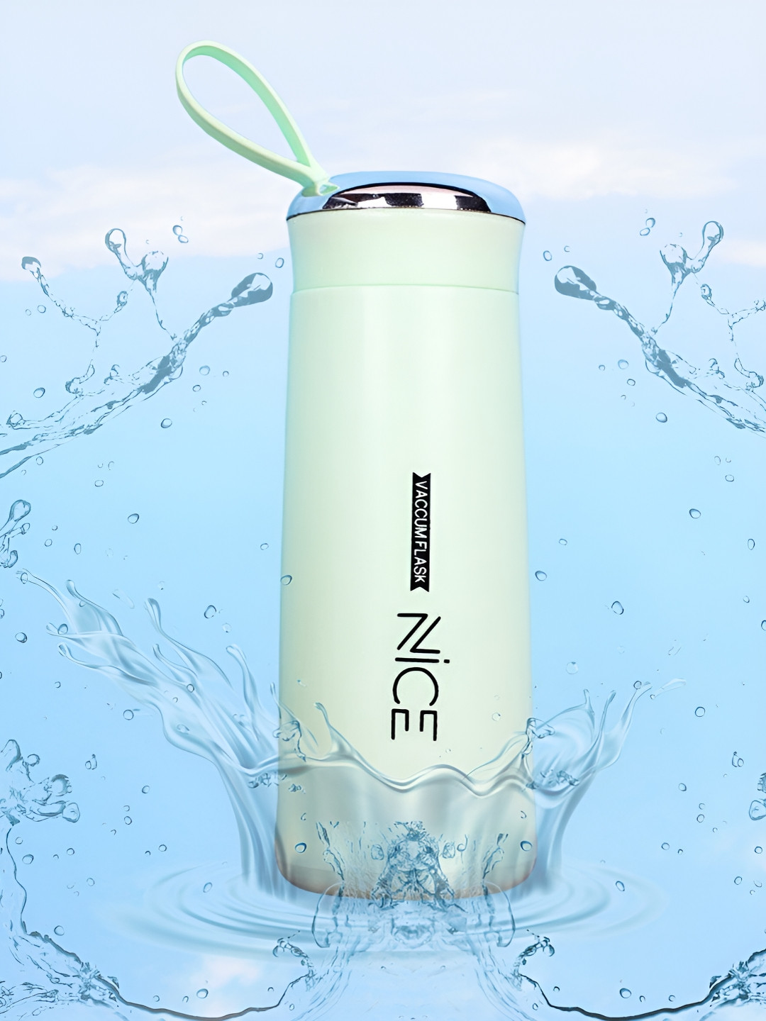 WELOUR Nice Green Glass Printed Water Bottle 400 ml