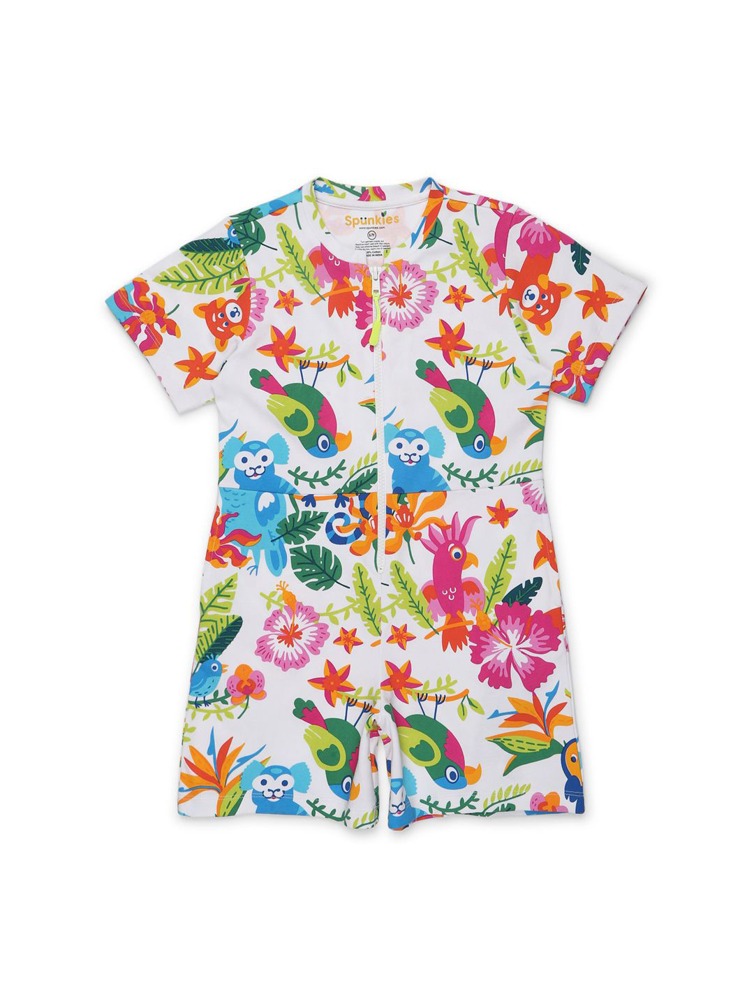 SPUNKIES Girls Floral Printed Pure Cotton A-Line Jump Suit