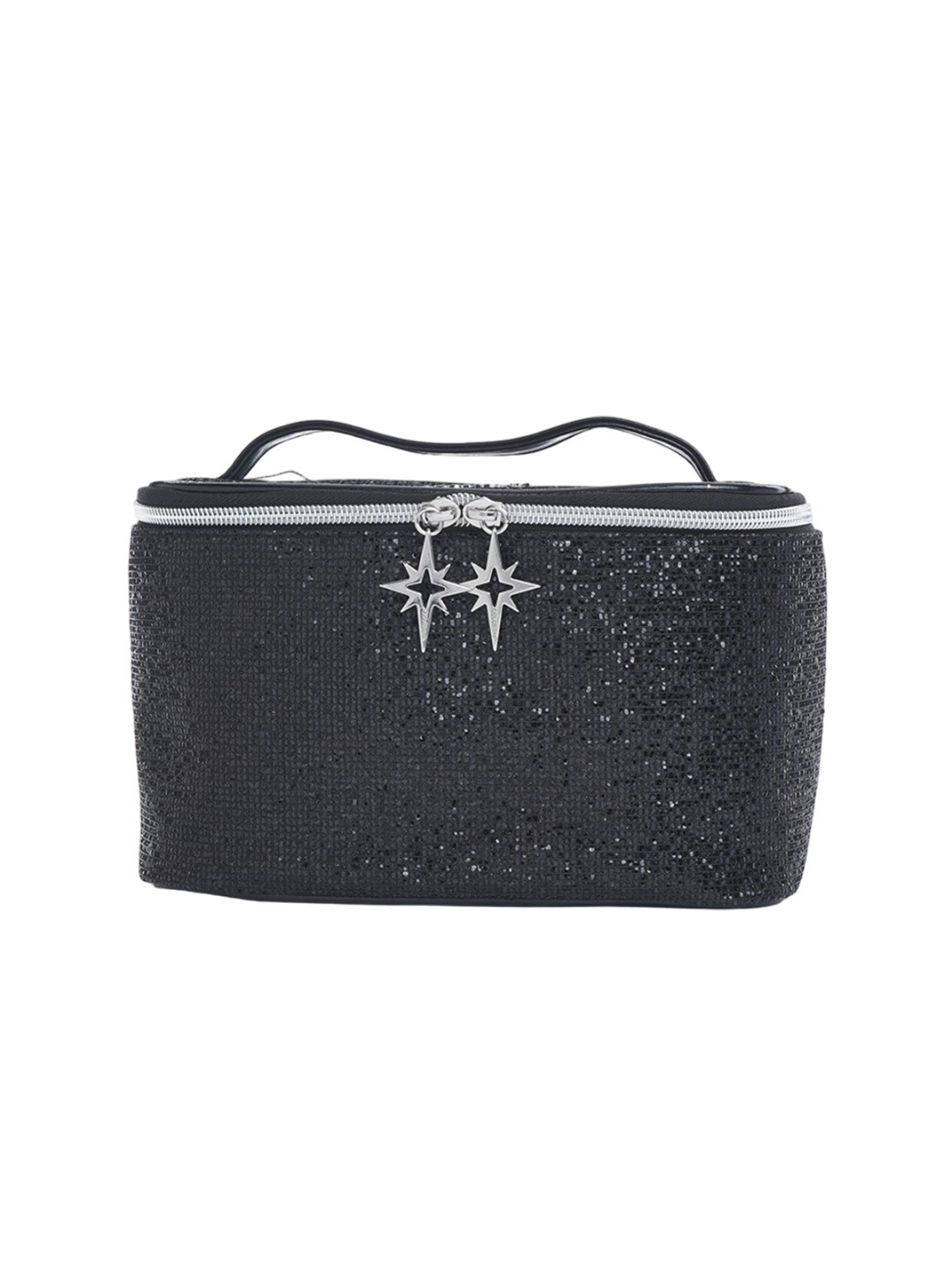 Colorbar Glitz N Glam Soft Vanity Textured Makeup Pouch - Black Galaxy