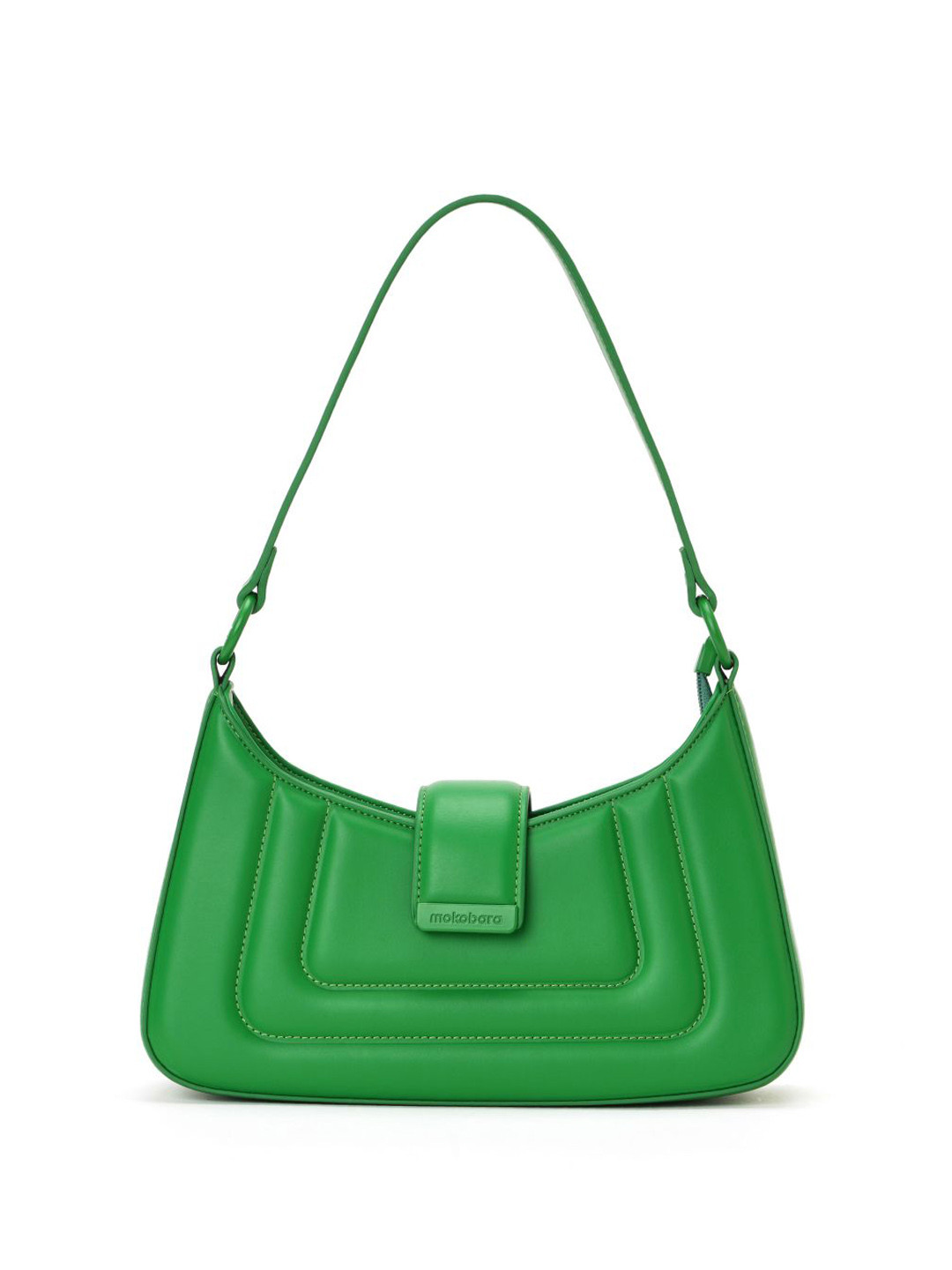 MOKOBARA Leather Baguette Hobo Bag