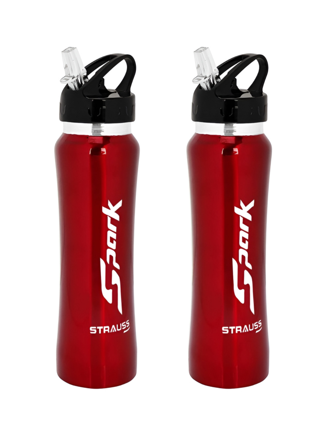STRAUSS Spark Red Typography Stainless Steel Spill Proof 2 Piece Sipper - 750ml
