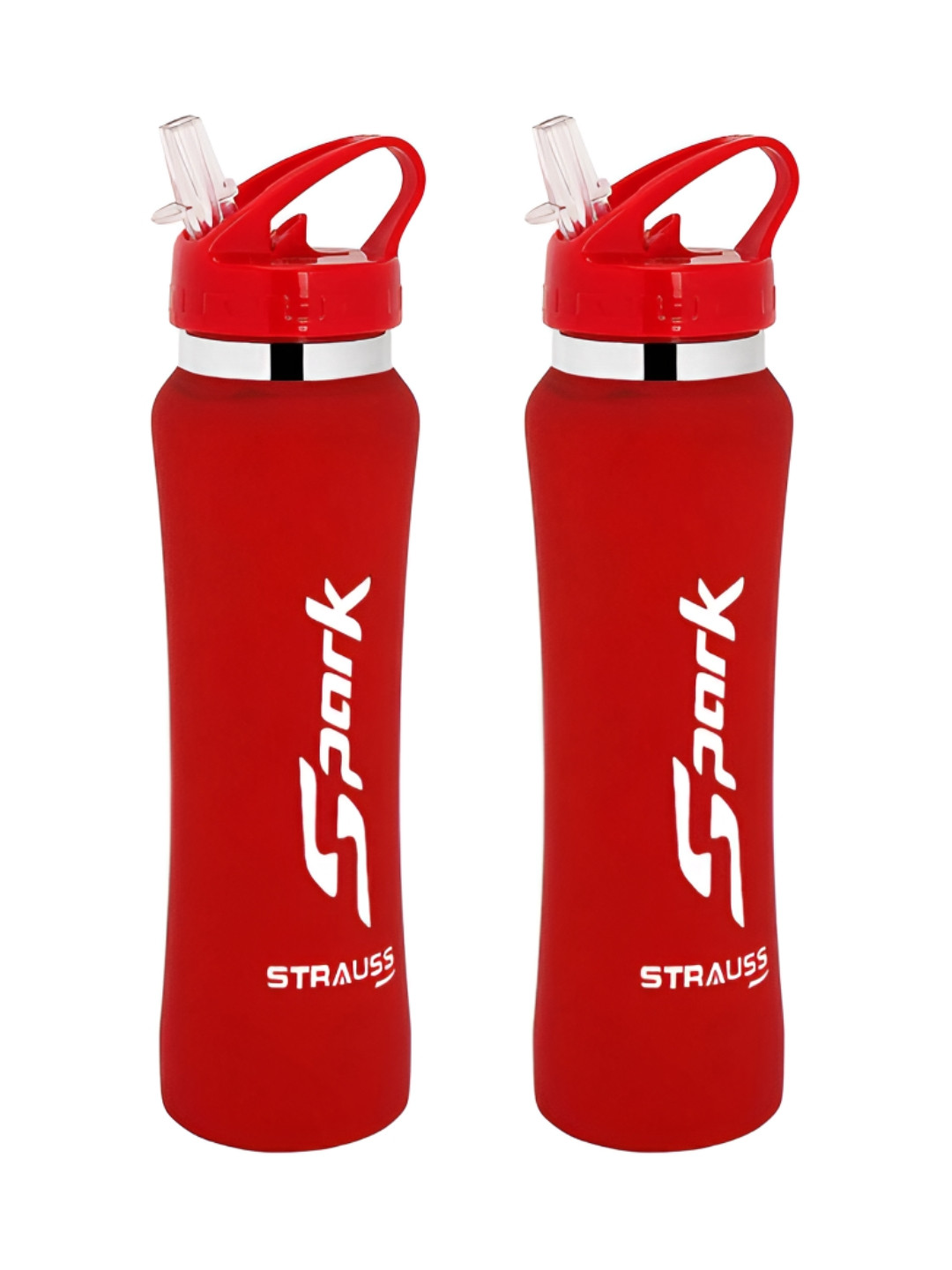 STRAUSS Spark Red Typography Stainless Steel Flip Top 2 Piece Sipper - 750ml