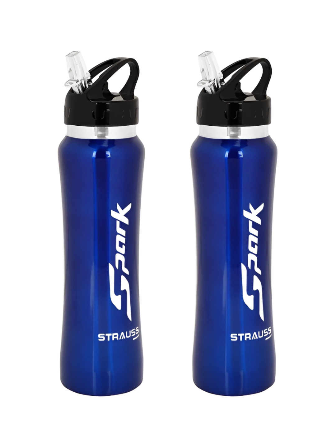 STRAUSS Spark Blue Typography Stainless Steel Spill Proof 2 Piece Sipper - 750ml