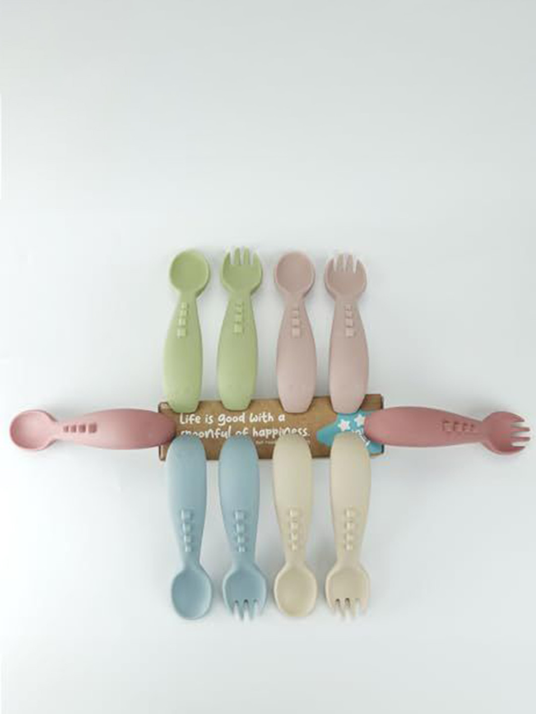 Starkiddo Kids Pink 2 Pieces Silicon Cutlery Set