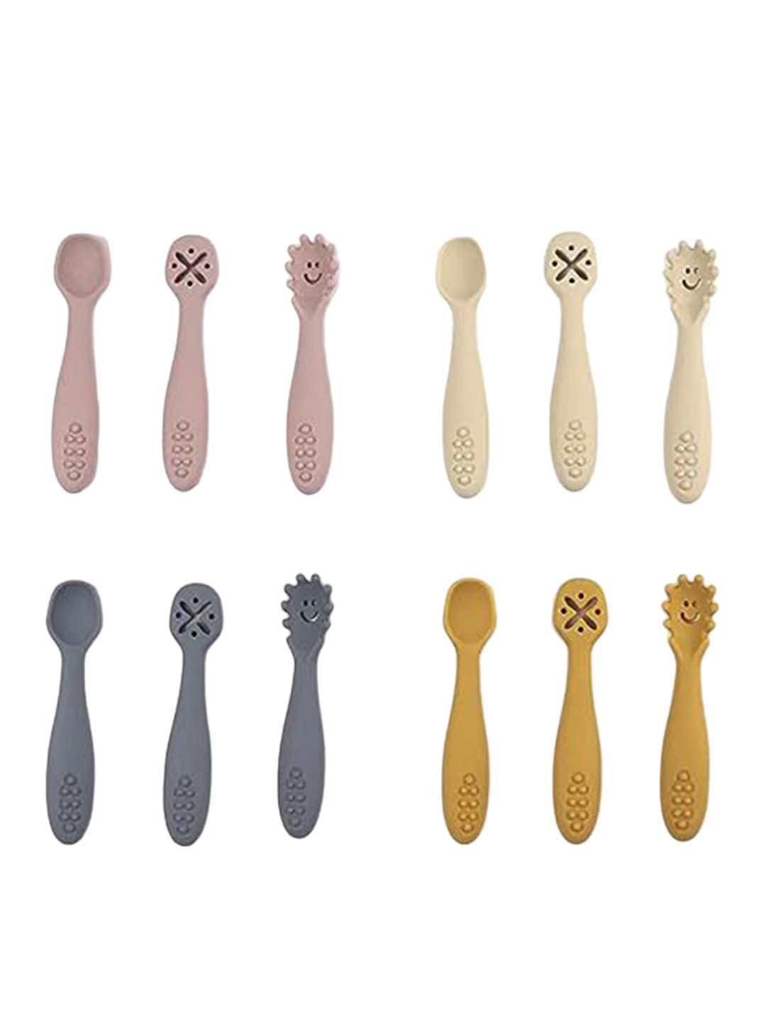 Starkiddo Kids Grey 3 Pieces Silicon Cutlery Set