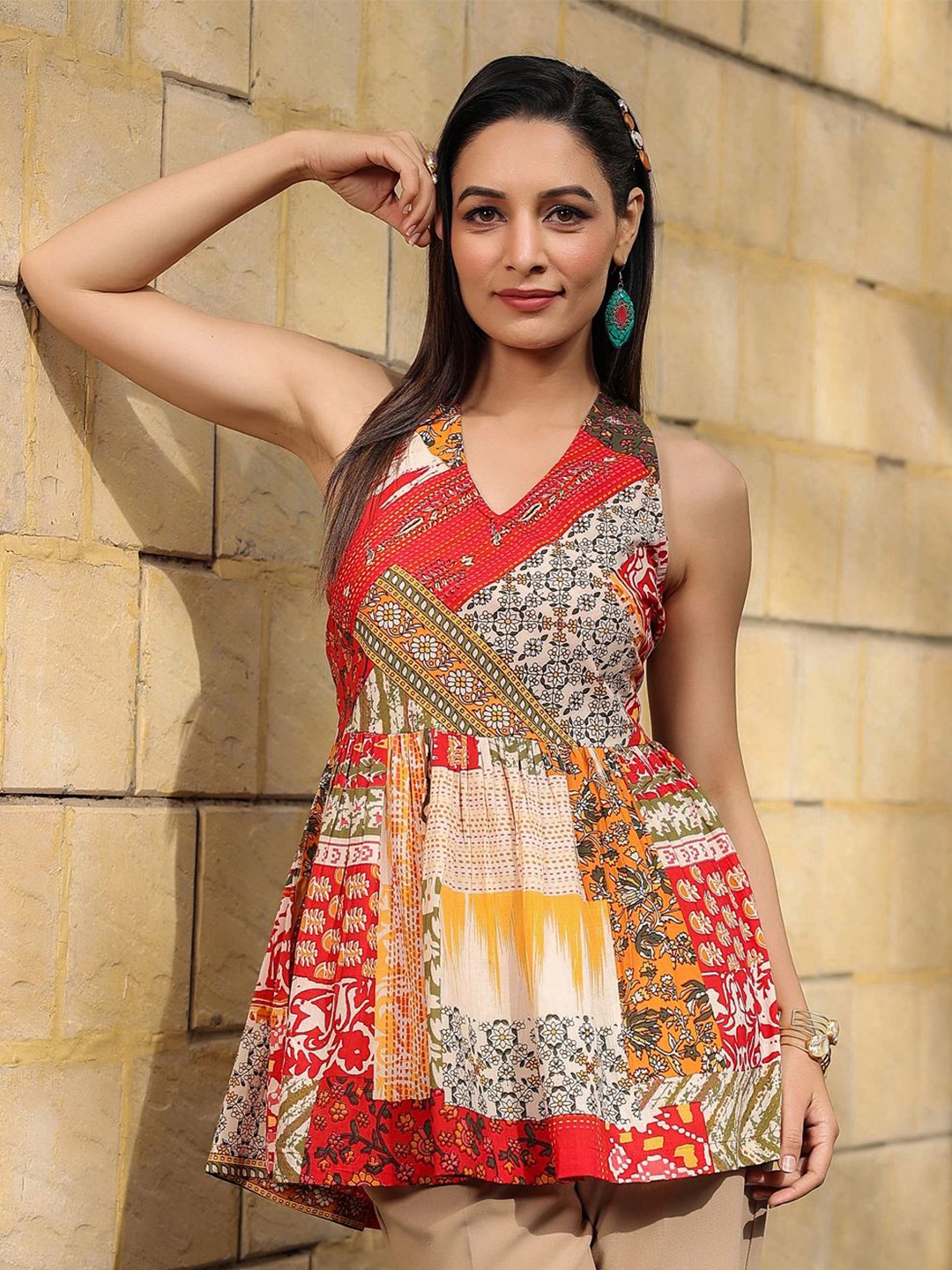 Rain & Rainbow Floral Printed Cotton Empire Top - Tops for Women 29739398 | Myntra