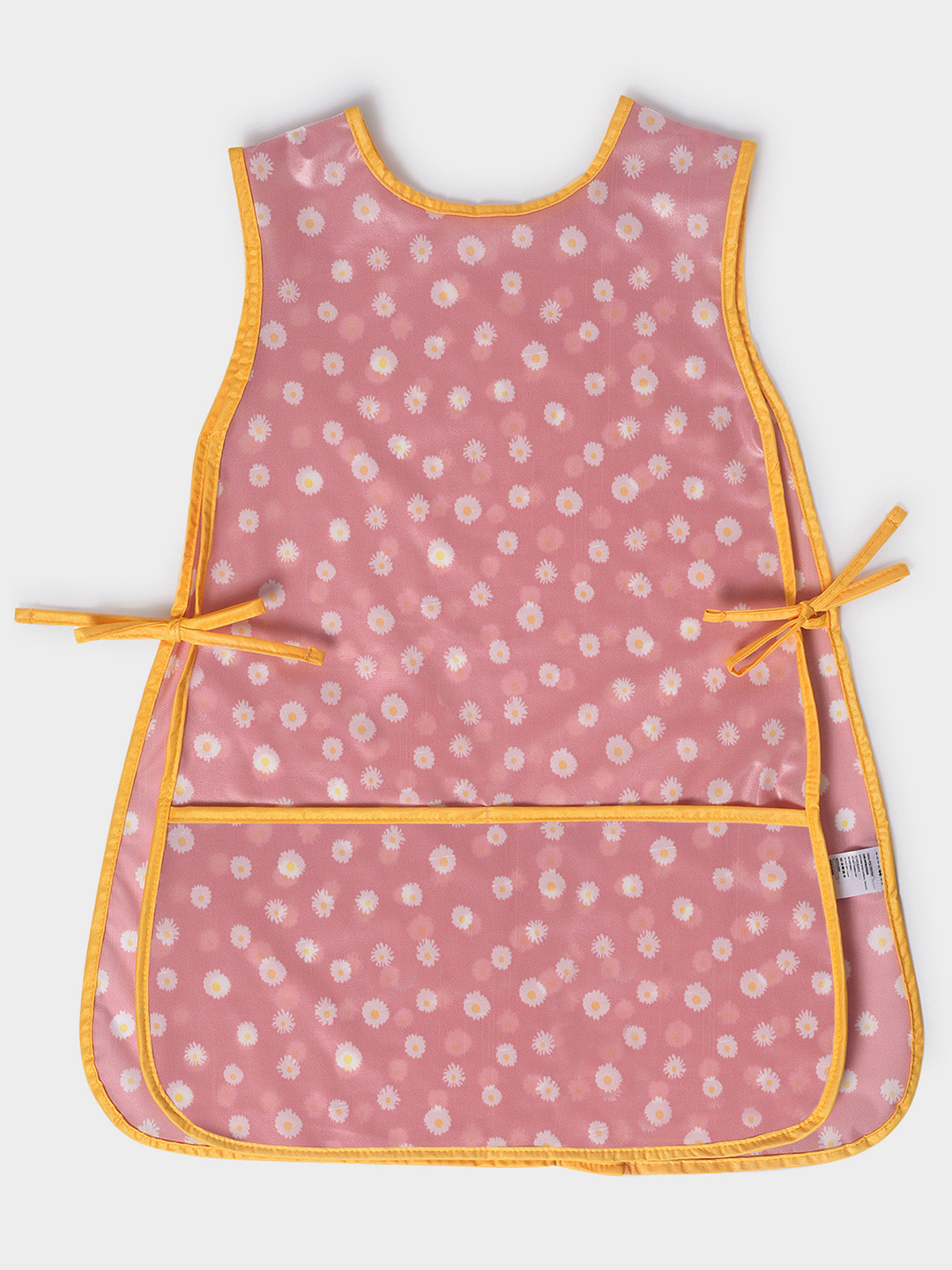 MiArcus Flower Printed Kids Painting Apron with Tie Knots & Dual Pockets - 3 Y+