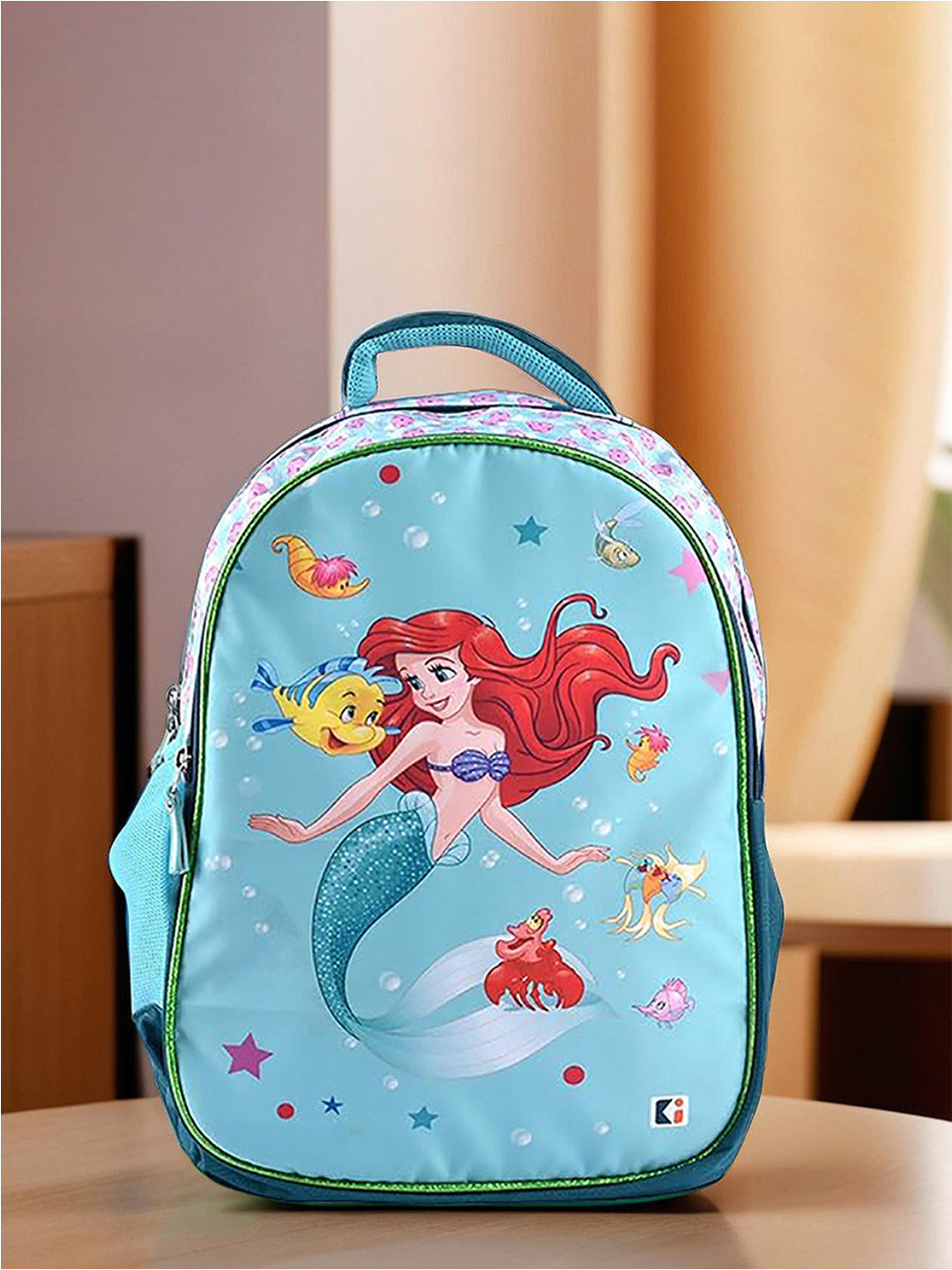 Kuber Industries  Disney Mermaid Perfect blue school bag for girls Stationary school kit