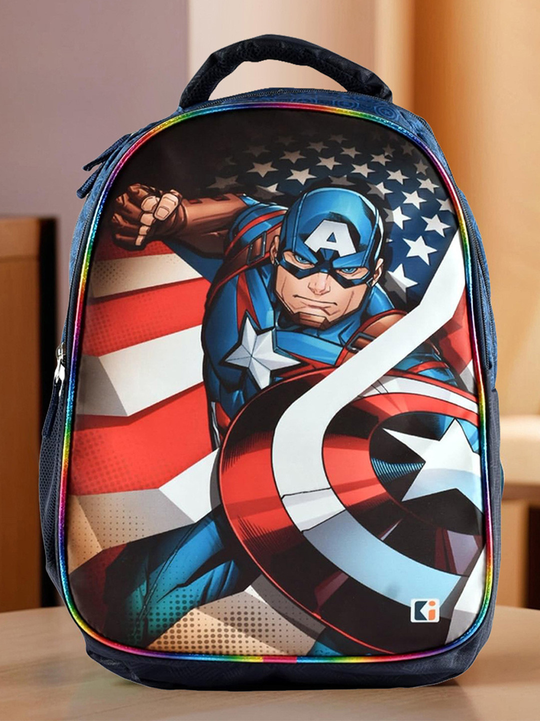 Kuber Industries Kids Disney Marvel Avengers 3 Compartment Backpacks For School