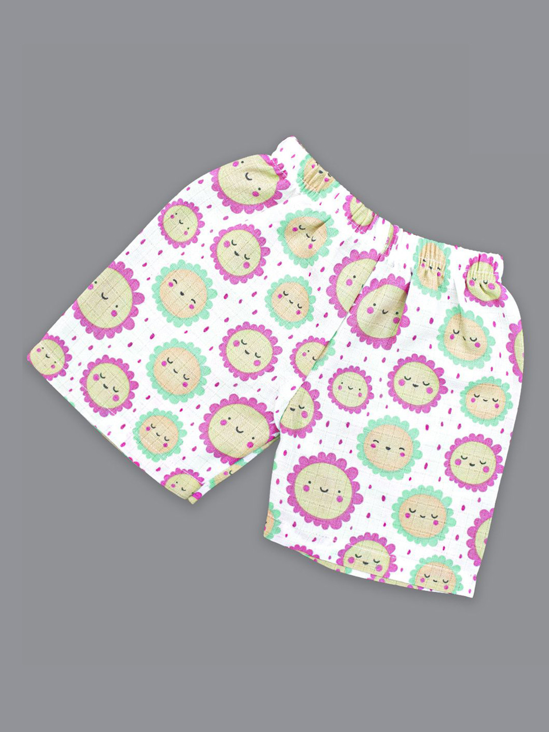 Born Babies Unisex Kids Conversational Printed Mid-Rise Cotton Shorts