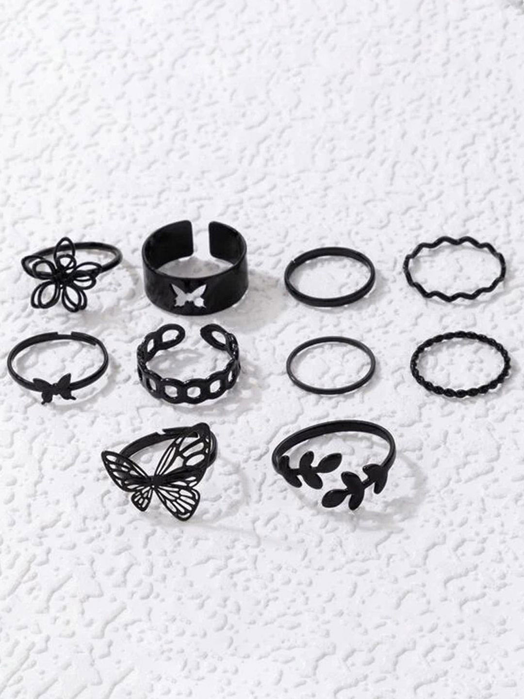 Jewels Galaxy Set Of 10 Stackable Finger Rings