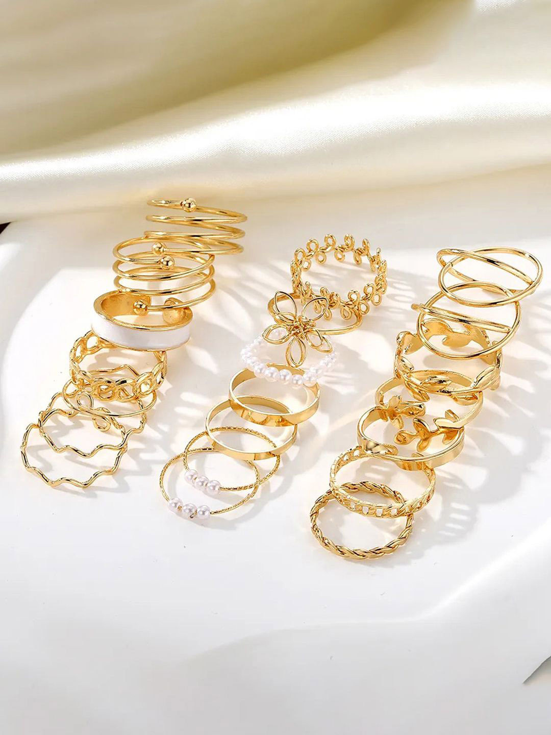 Jewels Galaxy Set Of 22 Gold-Plated Stackable Finger Rings