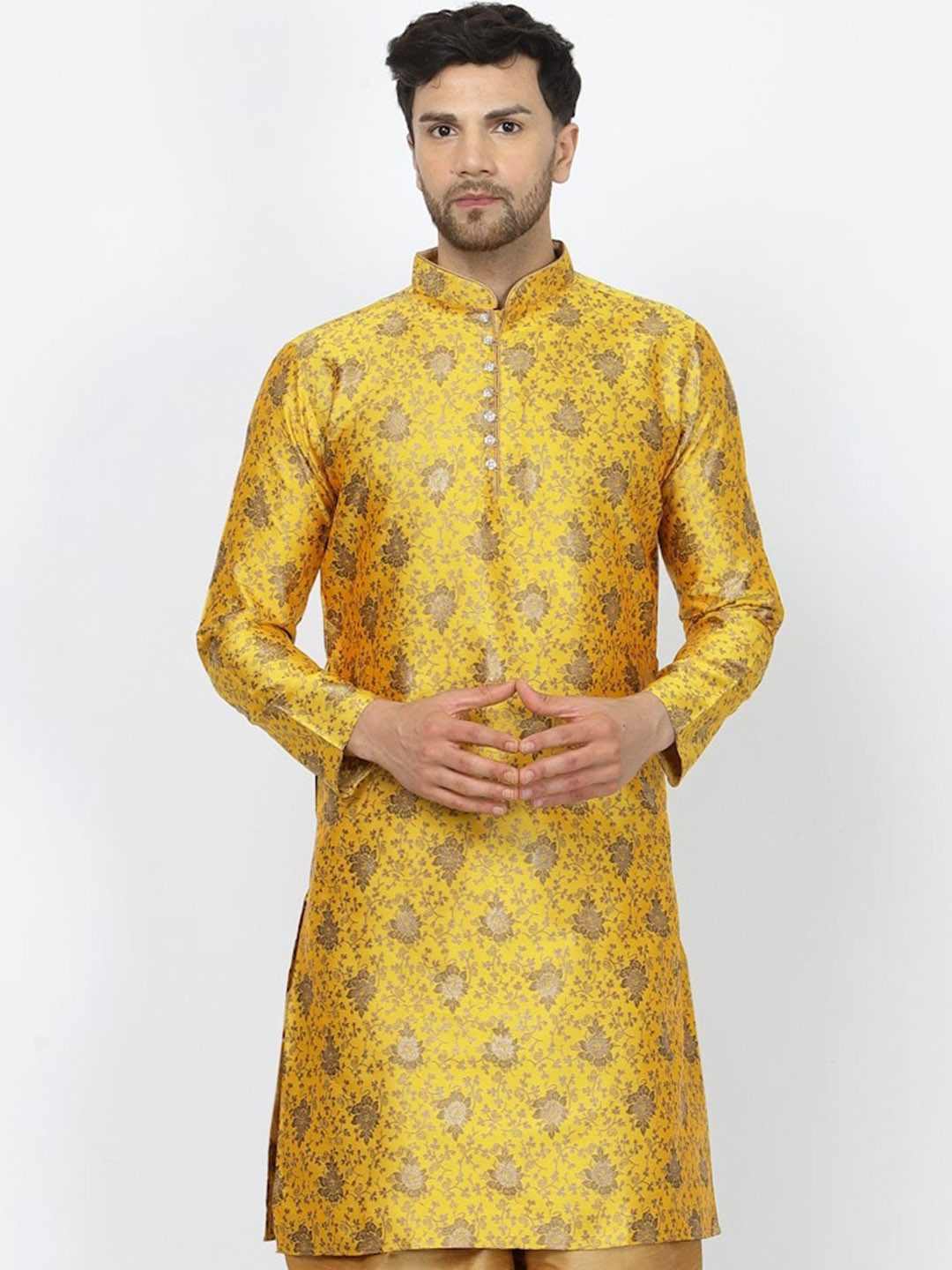 Sydney Heights Men Floral Woven Design Work Jacquard Kurta
