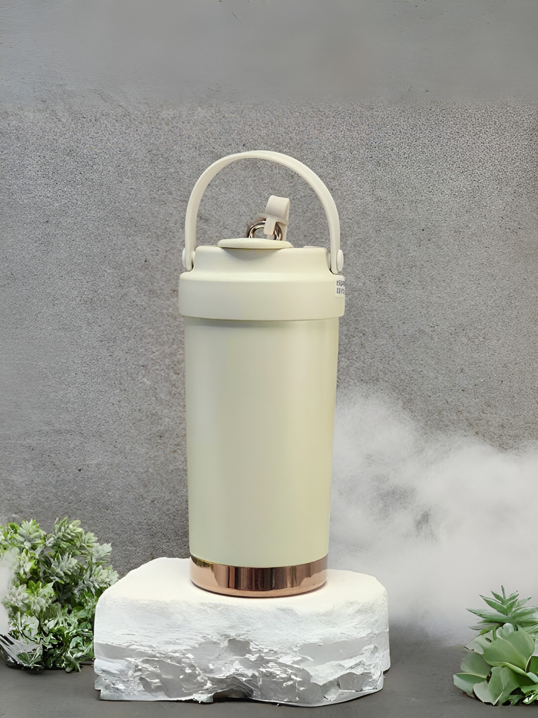 UniKart Collapsible Beige Stainless Steel Dishwasher Safe Cup-500ml