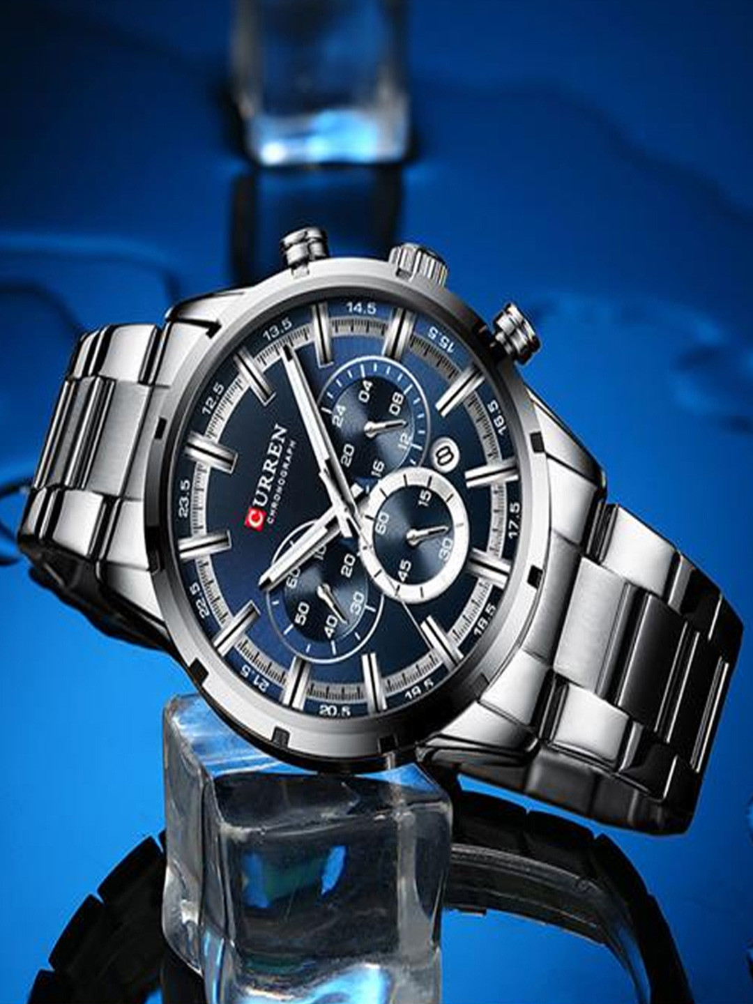 Curren Men Bracelet Style Straps Analogue Watch 8355-PNP-Blue