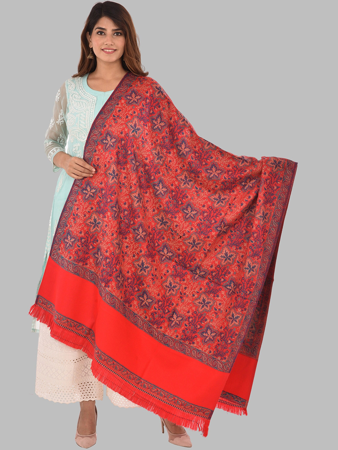 BAISA Phulkari Printed Acrylic Shawl