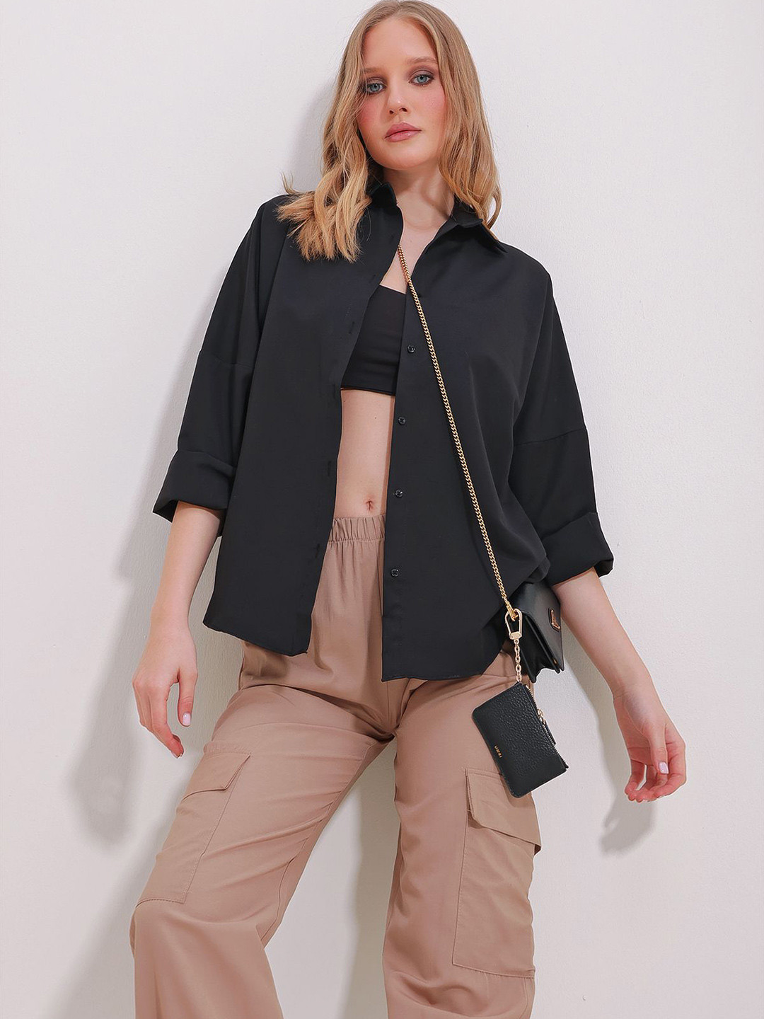Trend Alacati stili Spread Collar Full Sleeves Shirt
