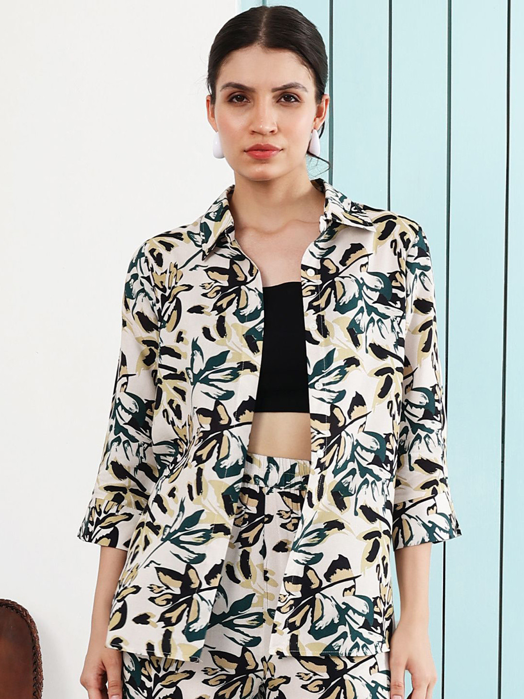 Boho By Athena Floral Printed Casual Shirt