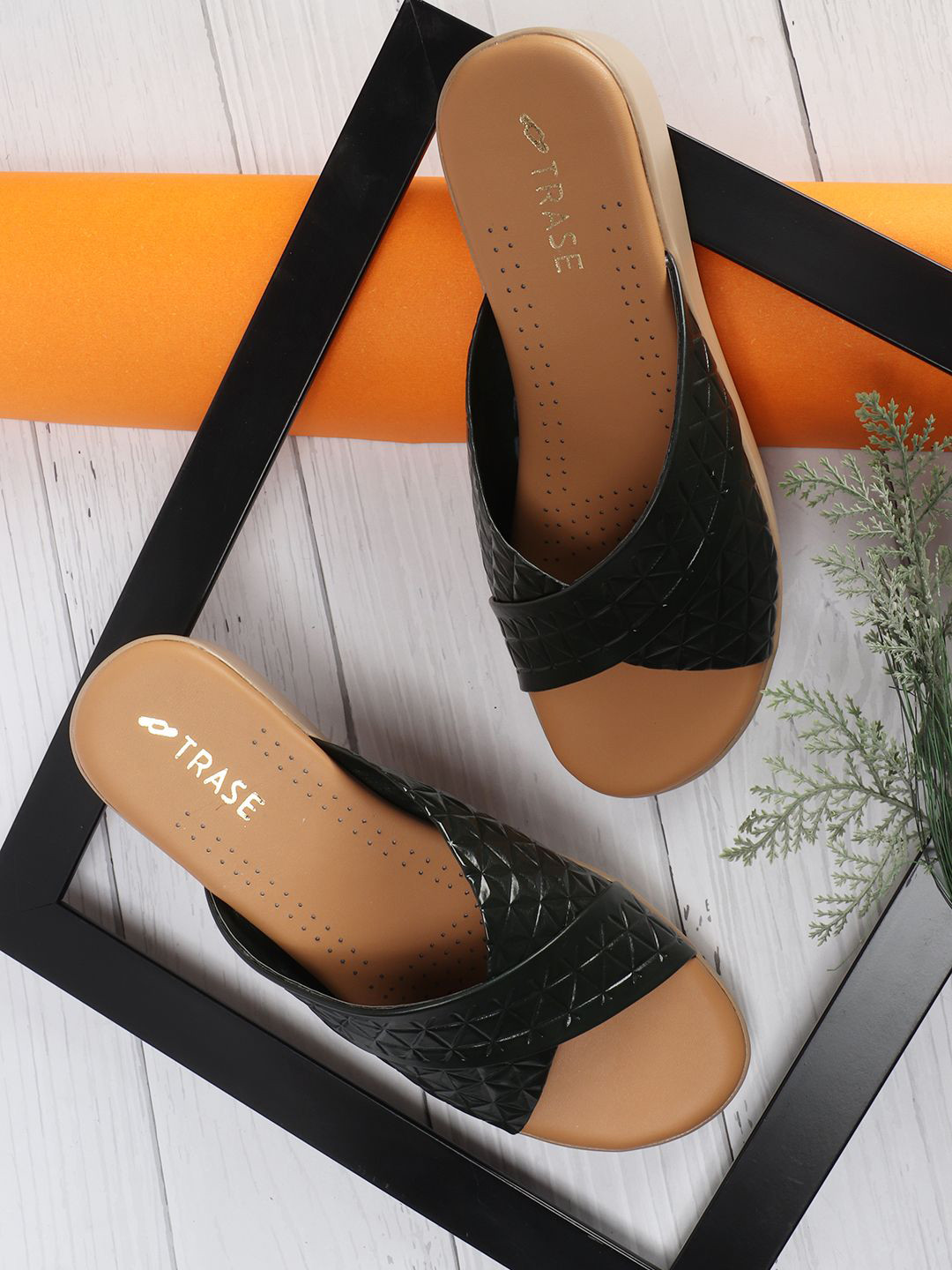 TRASE Textured Open Toe Wedge Heels