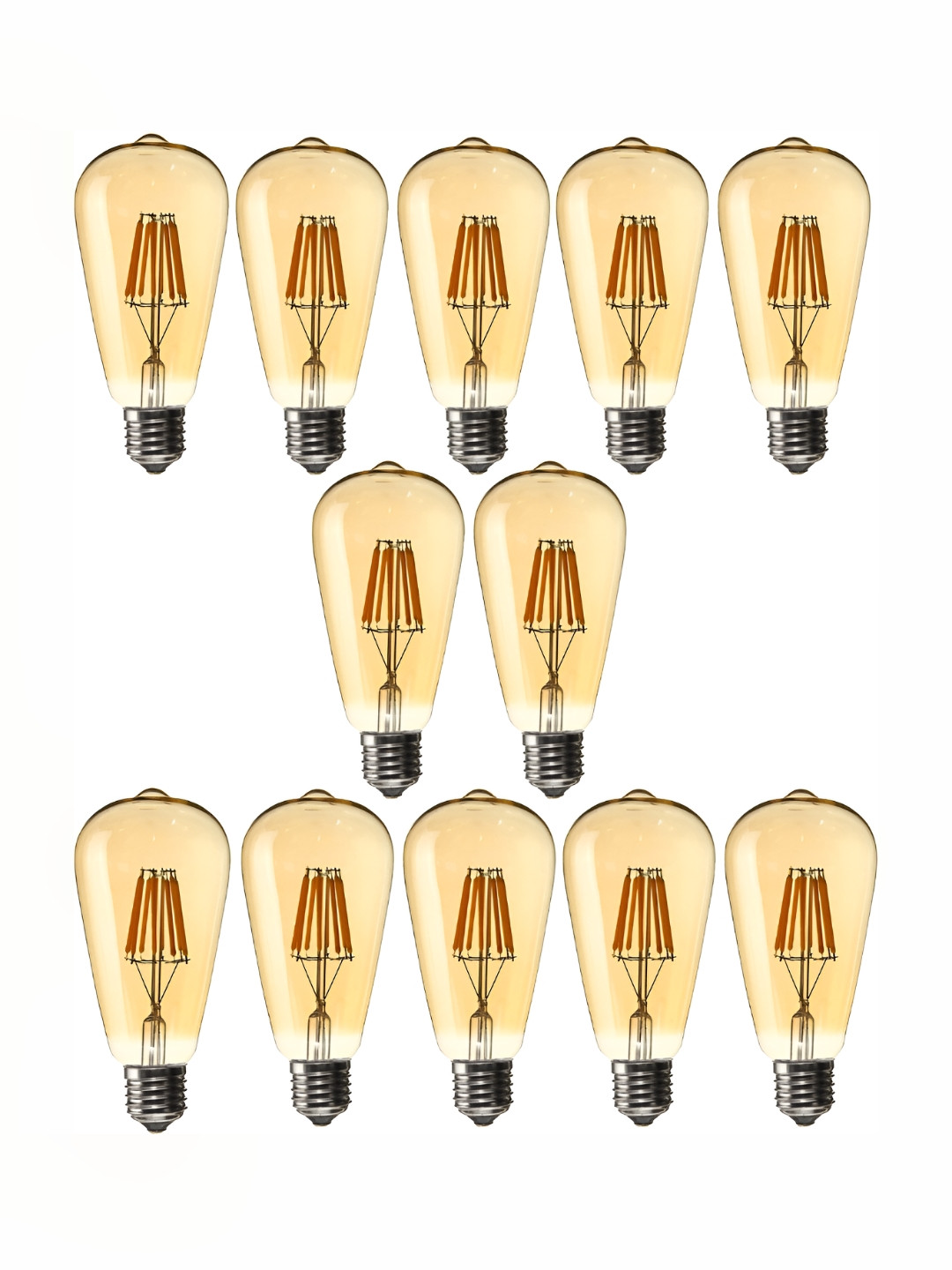 SPARK WORLD Yellow Glass 12 Pcs AgroCulture 4 W Decorative E26 LED Bulb