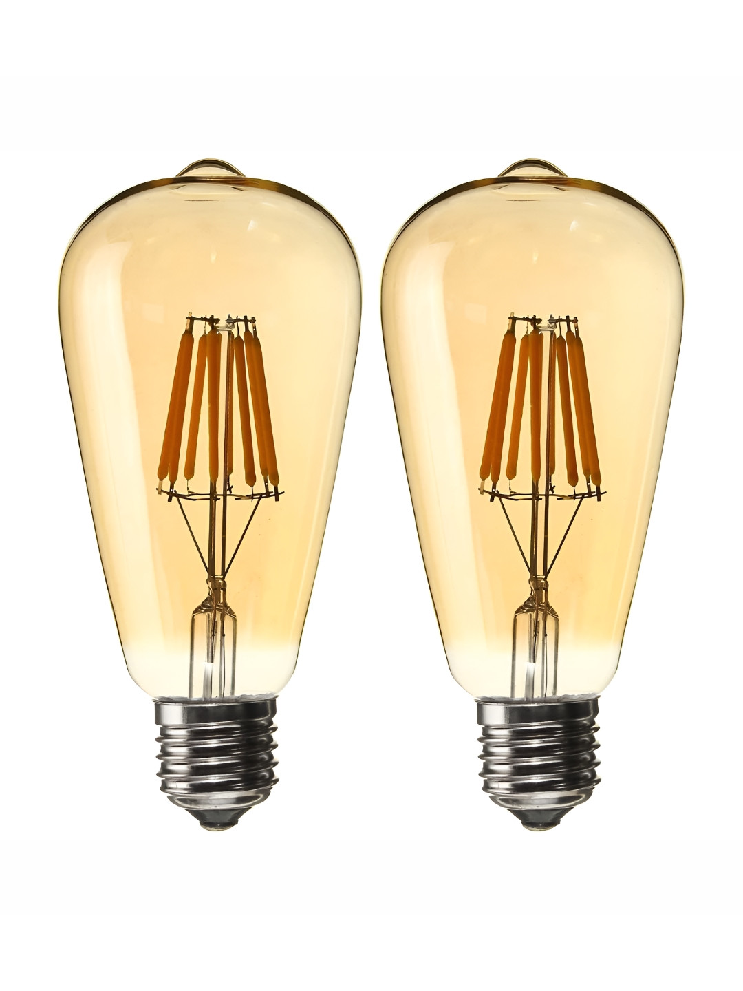 SPARK WORLD Yellow 2Pcs Glass Spherical LED Bulbs