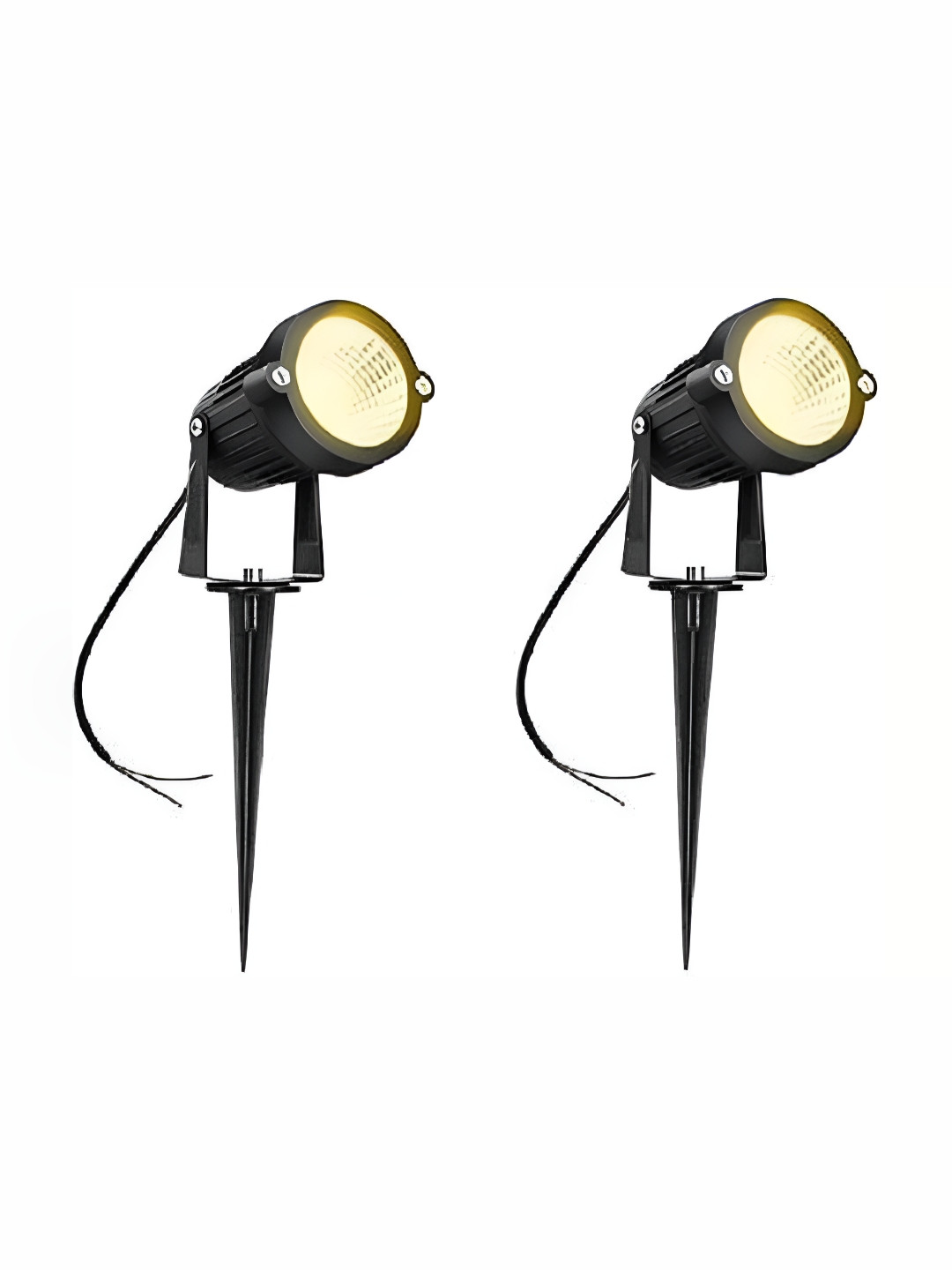 SPARK WORLD Yellow & Black 2 Pieces 5 W Round Plug & Play LED Bulb