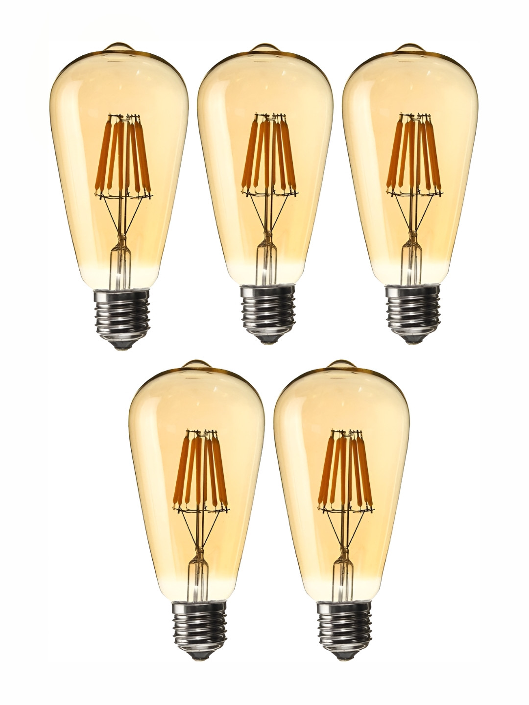 SPARK WORLD Yellow & Silver Toned 5 Pieces Glass  Bulbs