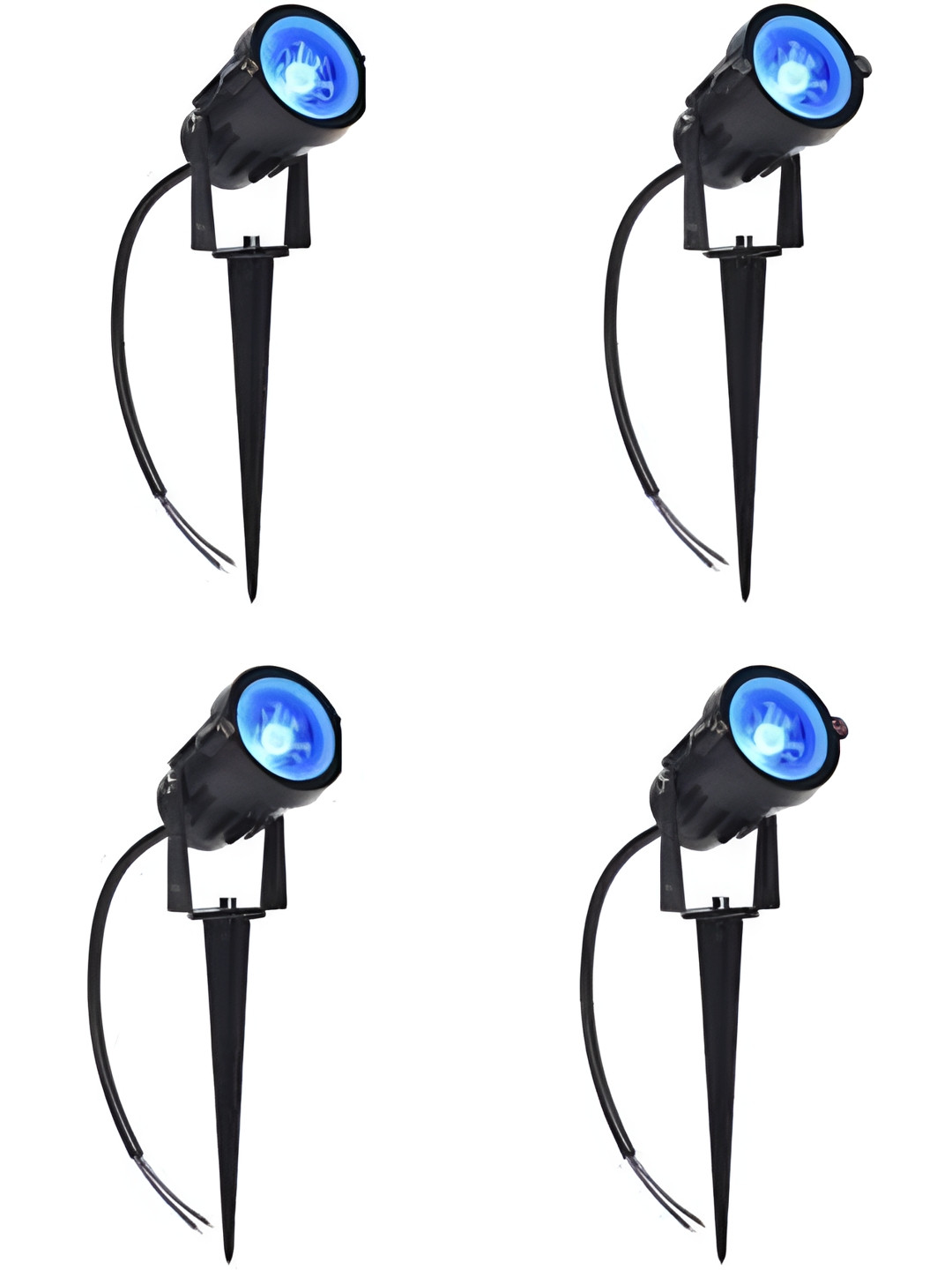 SPARK WORLD Blue 4 Pieces Round Plug & Play LED Bulb-5w