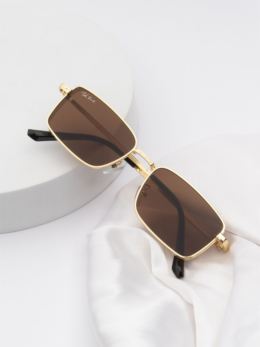 Ted Smith Unisex Rectangle Sunglasses with UV Protected Lens RIDER_C3