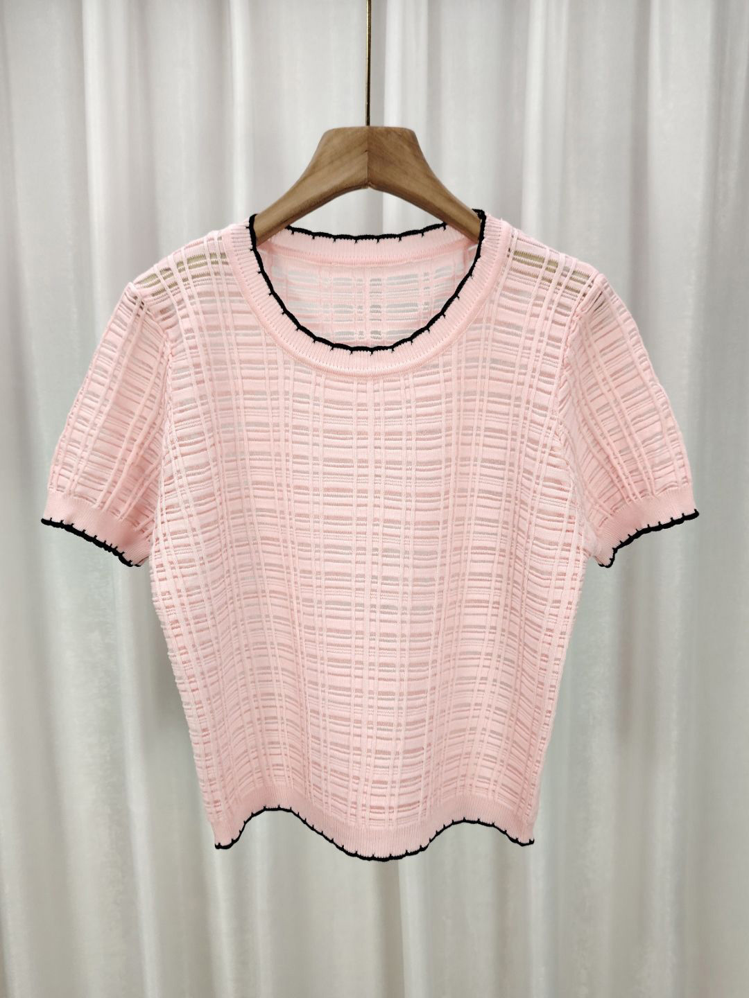 StyleCast Pink Girls Self Design Short Sleeves Tank Top