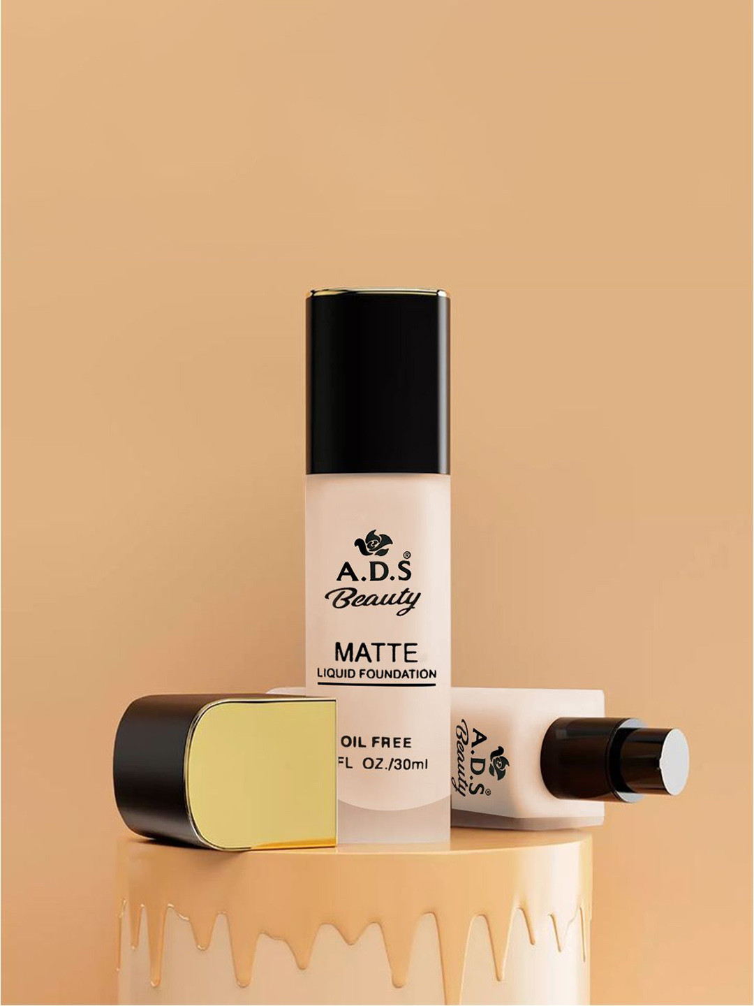 A.D.S Beauty Matte Foundation 30ml & Beauty Blender - Beige