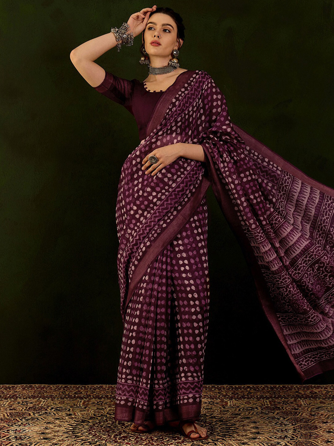 Mitera Ethnic Motifs Zari Bagh Saree