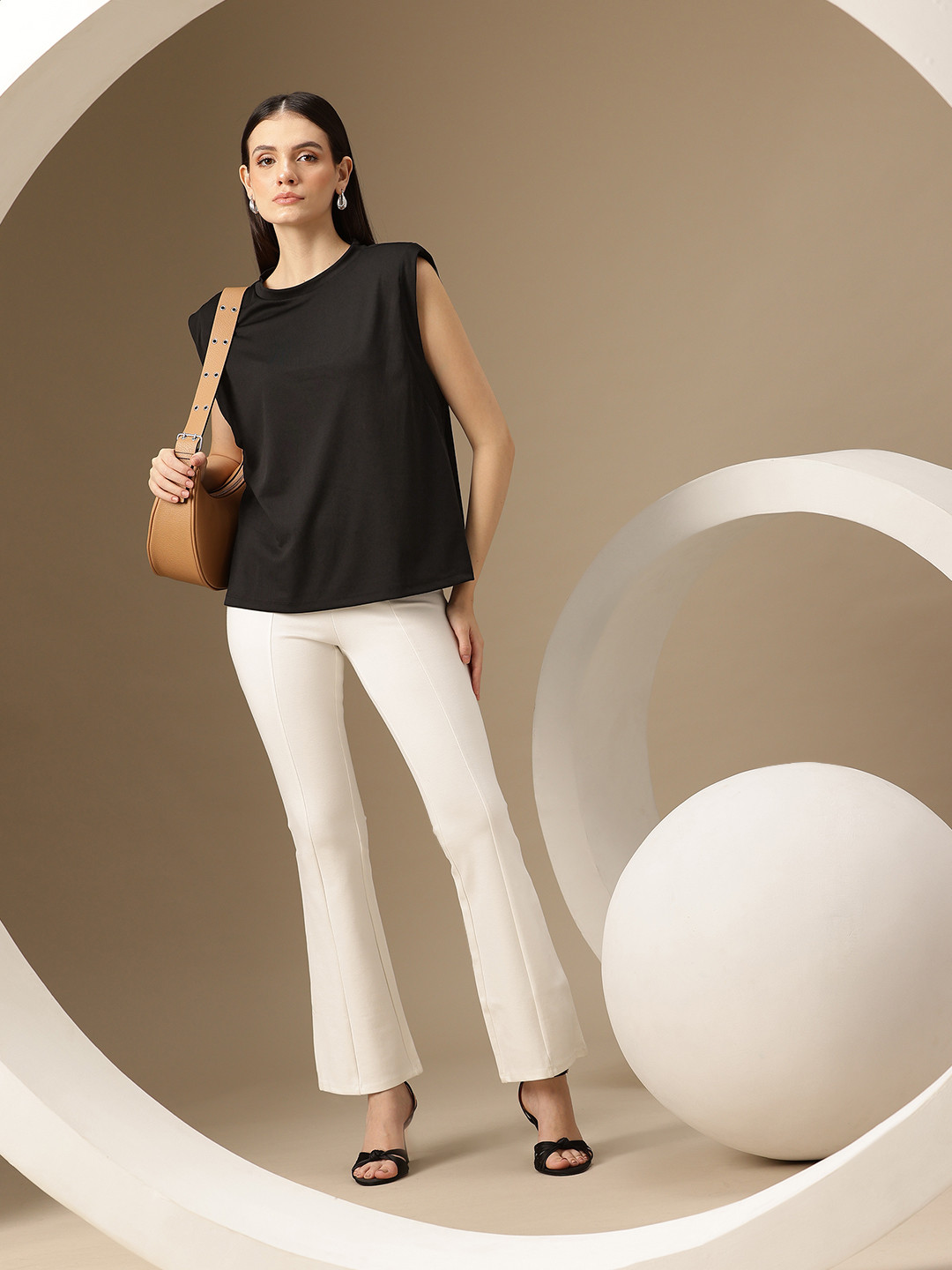 Chemistry Women Extended Sleeves Padded Shoulder T-shirt